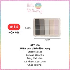 [HOTIS] Nhãn dán đánh dấu trang PET sticker ghi chú, phân trang nhiều màu Morandi trong suốt