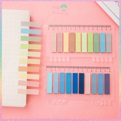 [HOTIS] Nhãn dán đánh dấu trang PET sticker ghi chú, phân trang nhiều màu Morandi trong suốt