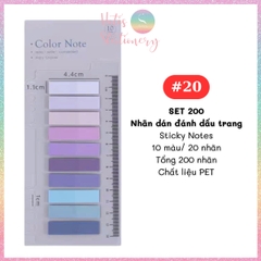 [HOTIS] Nhãn dán đánh dấu trang PET sticker ghi chú, phân trang nhiều màu Morandi trong suốt