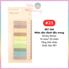 [HOTIS] Nhãn dán đánh dấu trang PET sticker ghi chú, phân trang nhiều màu Morandi trong suốt