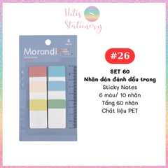 [HOTIS] Nhãn dán đánh dấu trang PET sticker ghi chú, phân trang nhiều màu Morandi trong suốt