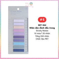 [HOTIS] Nhãn dán đánh dấu trang PET sticker ghi chú, phân trang nhiều màu Morandi trong suốt