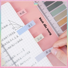 [HOTIS] Nhãn dán đánh dấu trang PET sticker ghi chú, phân trang nhiều màu Morandi trong suốt