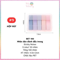 [HOTIS] Nhãn dán đánh dấu trang PET sticker ghi chú, phân trang nhiều màu Morandi trong suốt