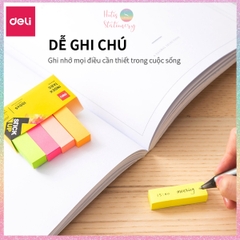 [HOTIS] Set 100 Giấy Note Deli Sticky Notes giấy ghi chú vàng, giấy nhớ, phân trang - 1 tệp