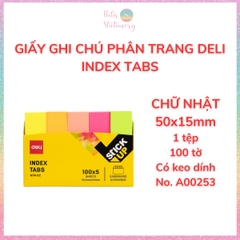 [HOTIS] Set 100 Giấy Note Deli Sticky Notes giấy ghi chú vàng, giấy nhớ, phân trang - 1 tệp
