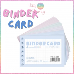 [HOTIS] Tệp 80 tờ Binder Card A7 KLONG 4 màu pastel, gắn sổ còng, làm flashcard - MS: 910