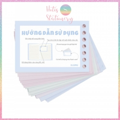 [HOTIS] Tệp 80 tờ Binder Card A7 KLONG 4 màu pastel, gắn sổ còng, làm flashcard - MS: 910