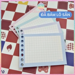 [HOTIS] Tệp 80 tờ Binder Card A7 KLONG 4 màu pastel, gắn sổ còng, làm flashcard - MS: 910