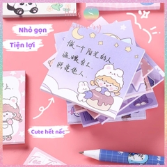 [HOTIS] Tệp 50 tờ Giấy note Capybara, giấy ghi chú hoạt hình đáng yêu, giấy nhớ nhiều mẫu