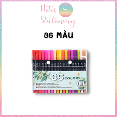[HOTIS] Bút lông hai đầu tô màu vẽ tranh gốc nước viết calligraphy Double Head- Bộ 12/24/36/48 màu