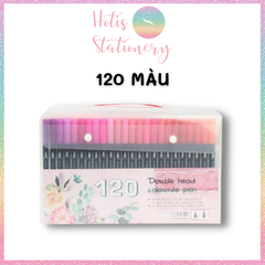 [HOTIS] Bút lông hai đầu tô màu vẽ tranh gốc nước viết calligraphy Double Head- Bộ 60/80/100/120 màu
