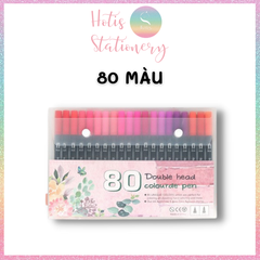 [HOTIS] Bút lông hai đầu tô màu vẽ tranh gốc nước viết calligraphy Double Head- Bộ 60/80/100/120 màu
