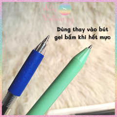 [HOTIS] Ruột bút gel bấm ngòi 0.5mm - Mực Xanh/ Đen/ Đỏ