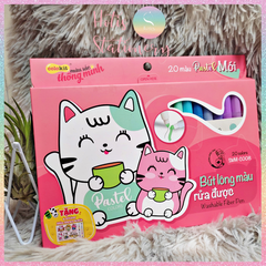 [HOTIS] Bút lông màu Pastel Washable Fiber Pen Thiên Long Colokit - Hộp 20 màu