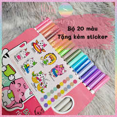 [HOTIS] Bút lông màu Pastel Washable Fiber Pen Thiên Long Colokit - Hộp 20 màu