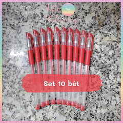 [HOTIS] Set 10 bút gel basic thân trong suốt, có nắp - Tặng thêm 2 bút