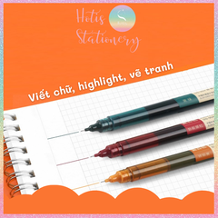 [HOTIS] Set 18 màu Bút bi nước màu vintage ngòi kim 0.5mm viết nhanh khô, không lem