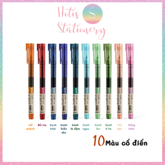 [HOTIS] Set 18 màu Bút bi nước màu vintage ngòi kim 0.5mm viết nhanh khô, không lem