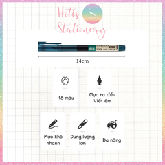 [HOTIS] Bút bi nước màu vintage ngòi kim 0.5mm viết nhanh khô, không lem - 18 màu