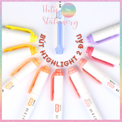 [HOTIS] 25 MÀU - Bút highlight 2 đầu Meililiner dùng để ghi chú, viết tiêu đề, vẽ tranh
