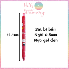 [HOTIS] Set 6 bút bi gel bấm Giáng Sinh Noel dùng làm quà tặng, trang trí - Mực đen, ngòi 0.5mm