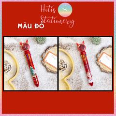 [HOTIS] Bút bi bấm 10 màu họa tiết Noel Giáng Sinh dễ thương