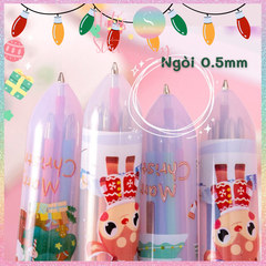 [HOTIS] Bút bi bấm 10 màu họa tiết Noel Giáng Sinh dễ thương