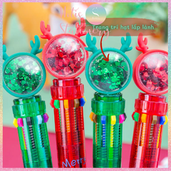 [HOTIS] Bút bi bấm 10 màu họa tiết Noel Giáng Sinh dễ thương
