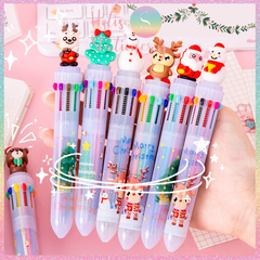 [HOTIS] Bút bi bấm 10 màu họa tiết Noel Giáng Sinh dễ thương