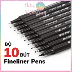 [HOTIS] Bộ 10 bút Fineliner mực đen dùng vẽ truyện tranh, thiết kế, viết chữ thư pháp