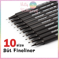 [HOTIS] 10 Size - Bút Fineliner mực đen dùng vẽ truyện tranh, thiết kế, viết chữ thư pháp