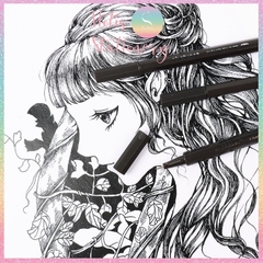 [HOTIS] Bộ 10 bút Fineliner mực đen dùng vẽ truyện tranh, thiết kế, viết chữ thư pháp