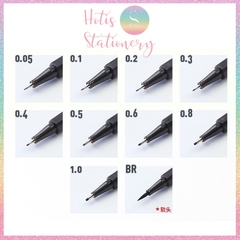 [HOTIS] Bộ 10 bút Fineliner mực đen dùng vẽ truyện tranh, thiết kế, viết chữ thư pháp