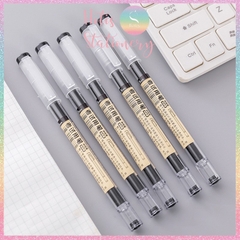 [HOTIS] Hộp 12 cây bút gel đen ngòi kim 0.5mm, vỏ trong suốt, thiết kế đơn giản, hiện đại