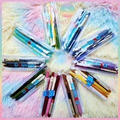 [HOTIS] Set 4 bút gel, bút nước và bút dạ quang cùng tông màu tặng kèm túi zip tiện lợi