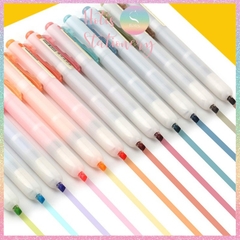 [HOTIS] Set 4 bút gel, bút nước và bút dạ quang cùng tông màu tặng kèm túi zip tiện lợi