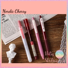 [HOTIS] Set 4 bút gel, bút nước và bút dạ quang cùng tông màu tặng kèm túi zip tiện lợi