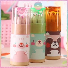 [HOTIS] Set 12 bút chì màu mini hình gấu dễ thương