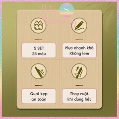 [HOTIS] Set 5 Bút gel vintage Light Retro Gel Pen 0.5mm - 25 màu