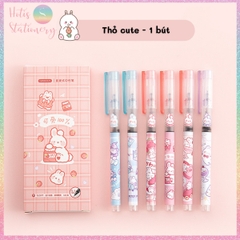 [HOTIS] Bút bi nước Mocha Moka mực đen nhanh khô ngòi 0.5mm nắp gài MK-5442