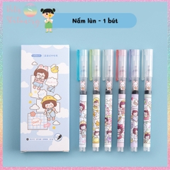 [HOTIS] Bút bi nước Mocha Moka mực đen nhanh khô ngòi 0.5mm nắp gài MK-5442