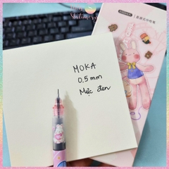 [HOTIS] Bút bi nước Mocha Moka mực đen nhanh khô ngòi 0.5mm nắp gài MK-5442
