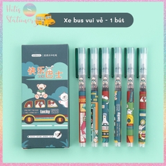 [HOTIS] Bút bi nước Mocha Moka mực đen nhanh khô ngòi 0.5mm nắp gài MK-5442