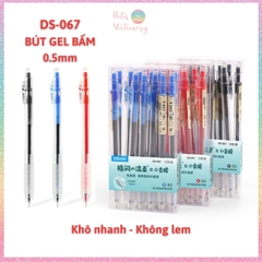 [HOTIS] Bút gel bấm DS-067 ngòi kim 0.5mm viết nhanh khô, không lem, thân trong có đệm cầm êm tay - 1 cây