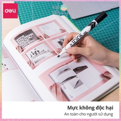 [HOTIS] Bút lông bảng bút dạ viết bảng trắng xóa được Deli mực xanh đen đỏ tiện dụng an toàn không độc hại