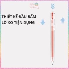[HOTIS] Bút bi gel bấm 12 màu ngòi 0.5mm DELI Delight Gel Pen nhanh khô viết đều trơn tru lâu hết mực - G118