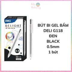 [HOTIS] Bút bi gel bấm 12 màu ngòi 0.5mm DELI Delight Gel Pen nhanh khô viết đều trơn tru lâu hết mực - G118