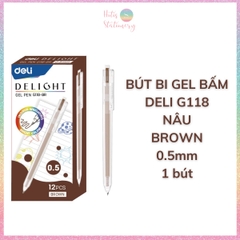 [HOTIS] Bút bi gel bấm 12 màu ngòi 0.5mm DELI Delight Gel Pen nhanh khô viết đều trơn tru lâu hết mực - G118