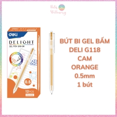 [HOTIS] Bút bi gel bấm 12 màu ngòi 0.5mm DELI Delight Gel Pen nhanh khô viết đều trơn tru lâu hết mực - G118